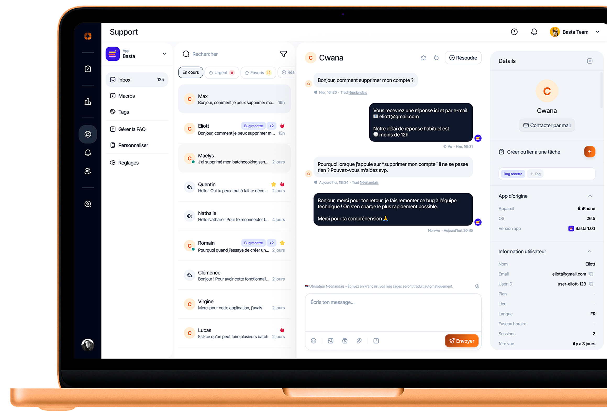 Le module Support d’appwin